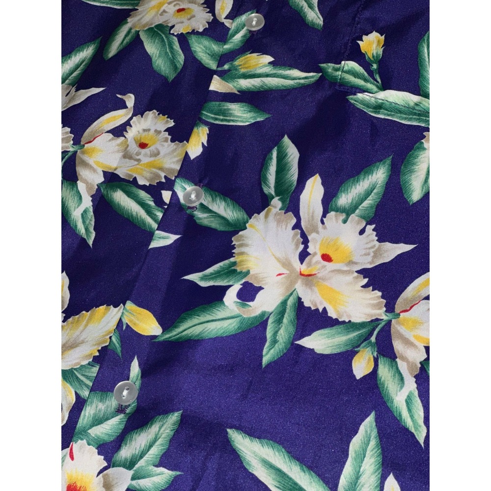 RJC Ltd Hawaiian Shirt Mens Large Purple Floral Orchid Aloha Button Down USA - Picture 2 of 5